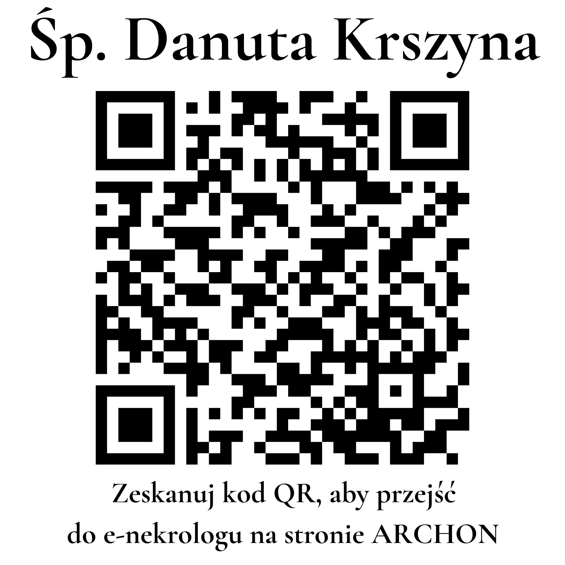 Kod QR do nekrologu Danuta Krszyna