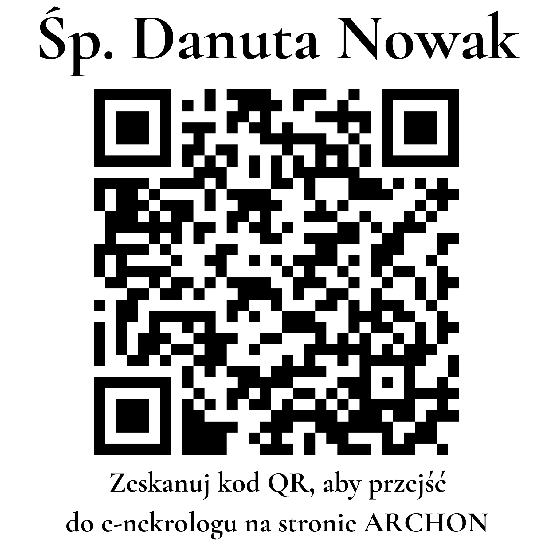 Kod QR do nekrologu Danuta Nowak