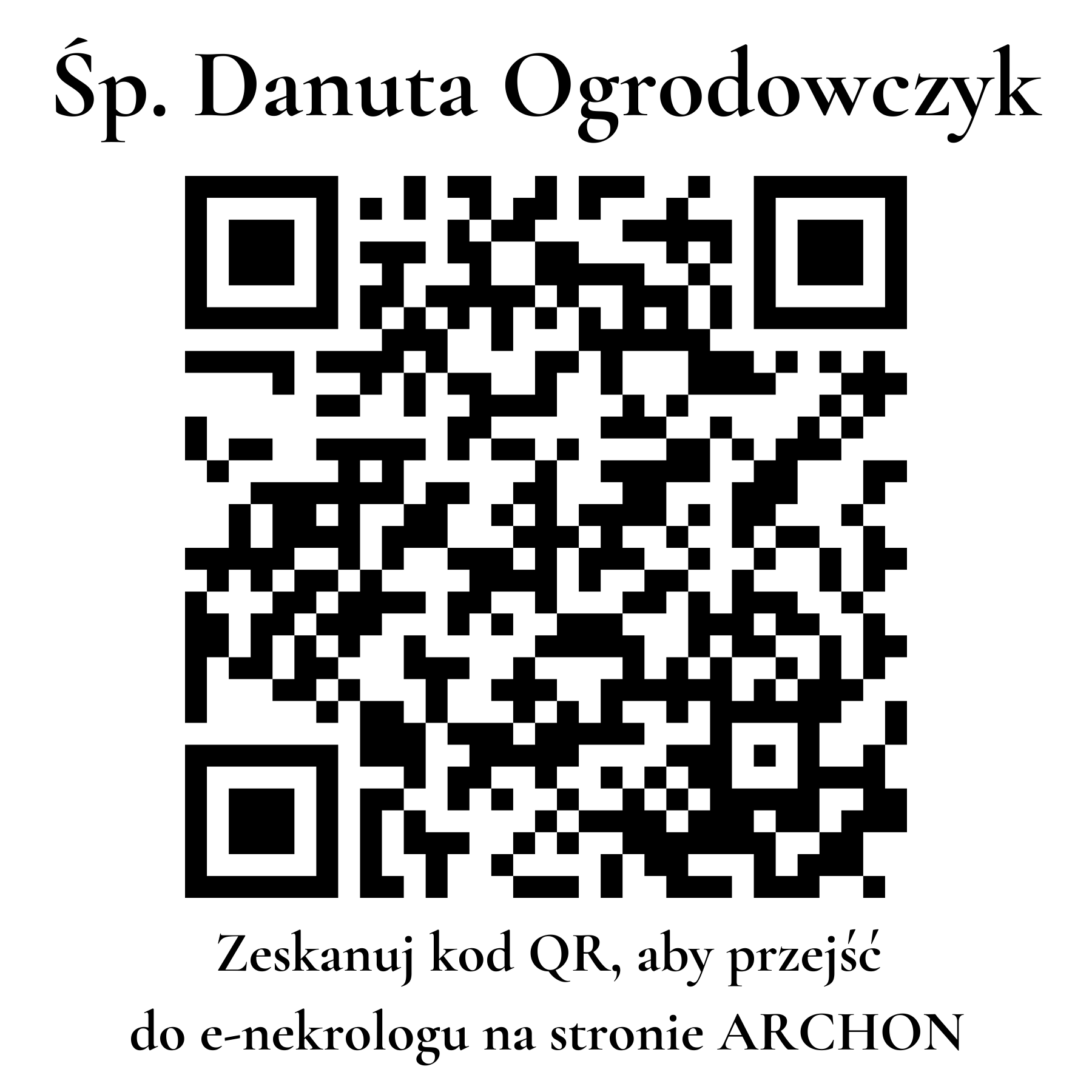 Kod QR do nekrologu Danuta Ogrodowczyk