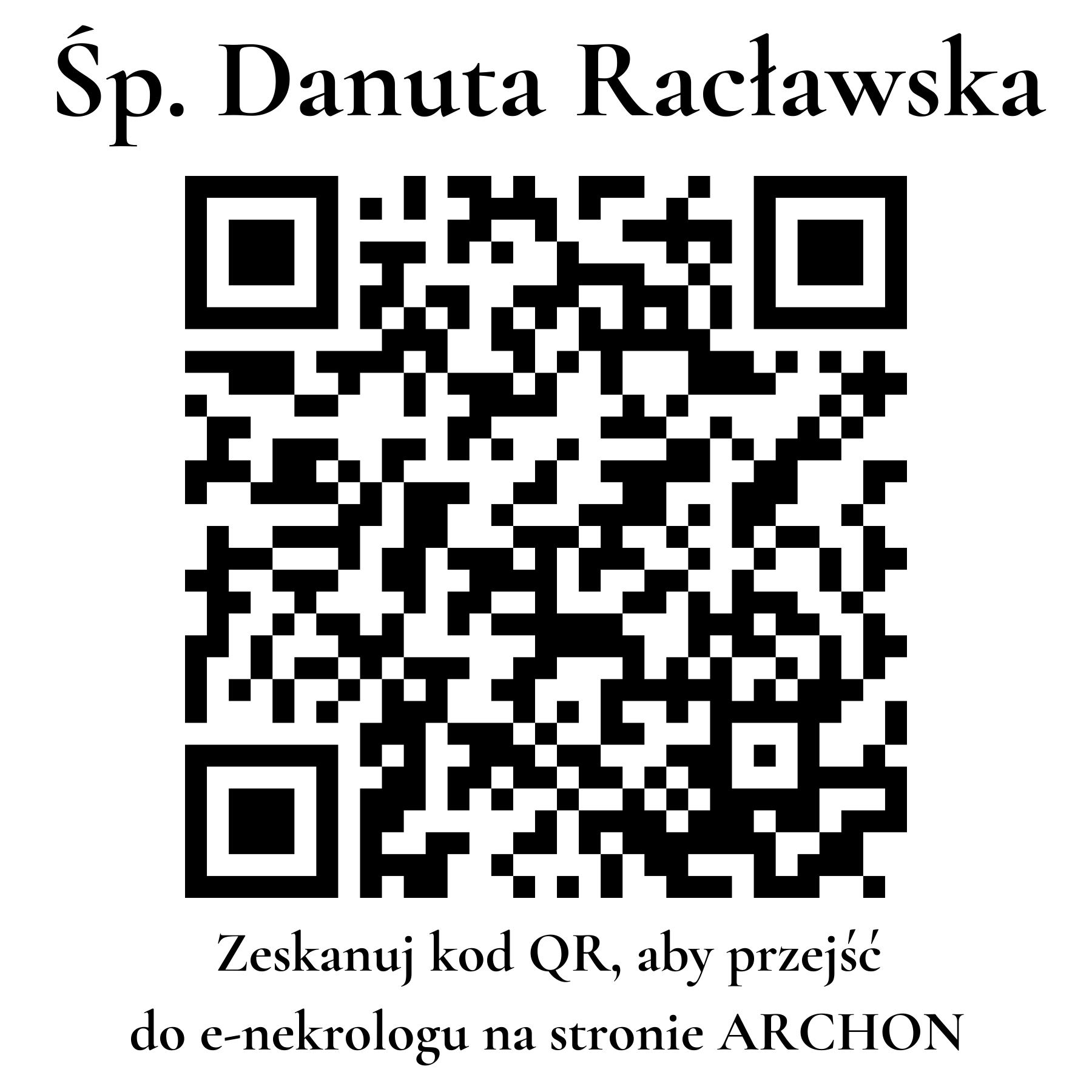 Kod QR do nekrologu Danuta Racławska