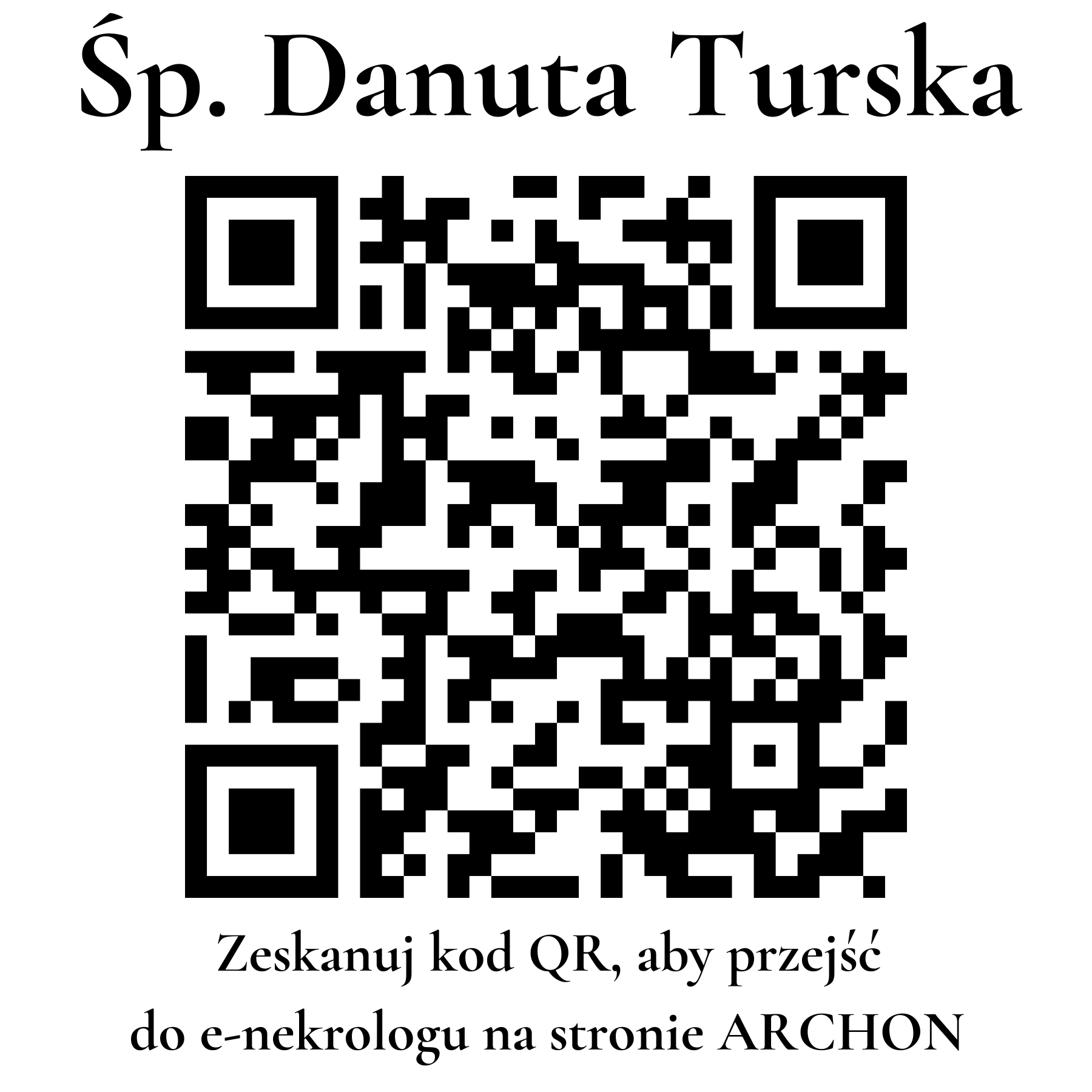 Kod QR do nekrologu Danuta Turska