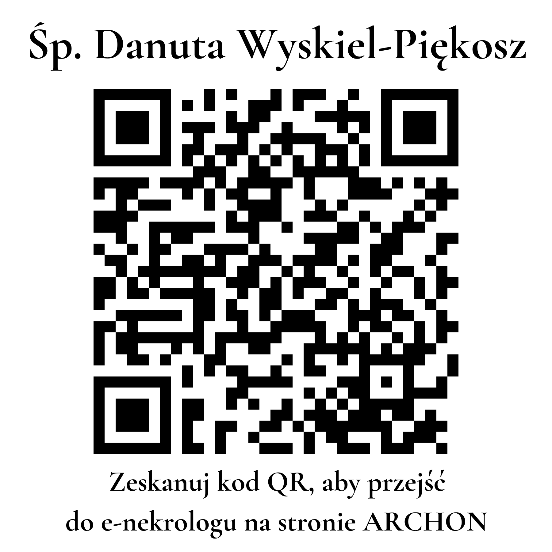 Kod QR do nekrologu Danuta Wyskiel-Piękosz