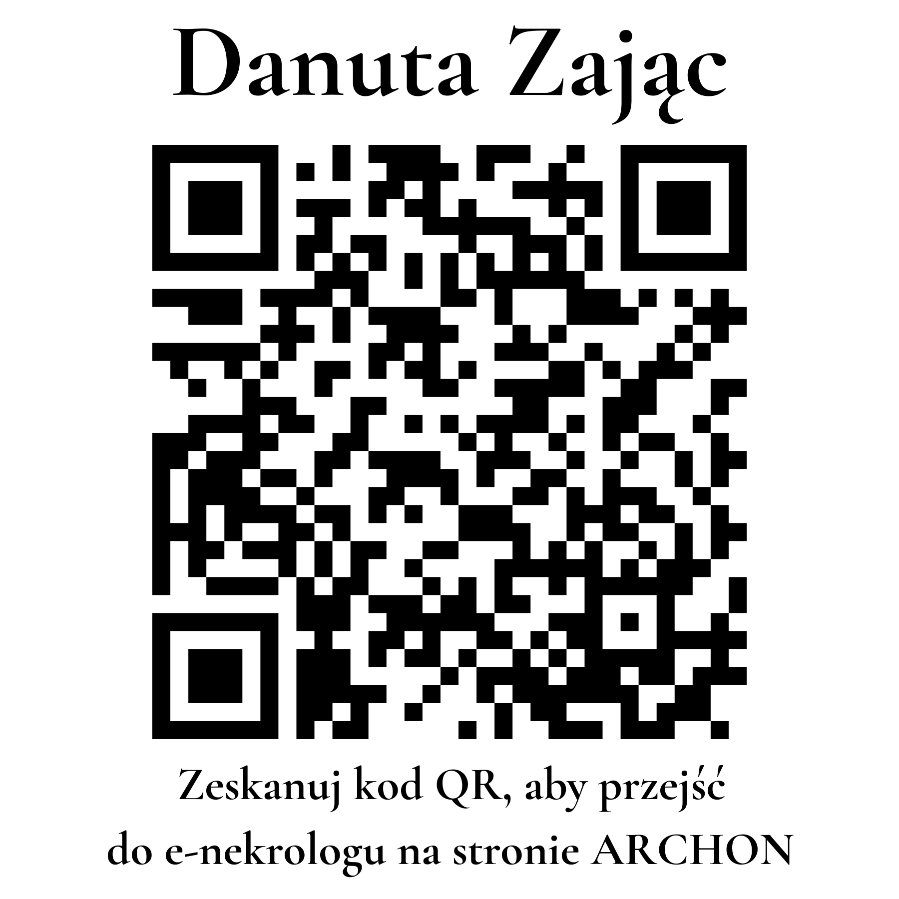 Kod QR do nekrologu Danuta Zając