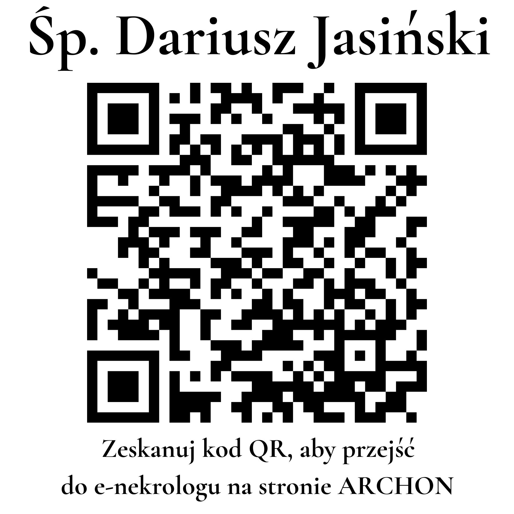Kod QR do nekrologu Dariusz Jasiński