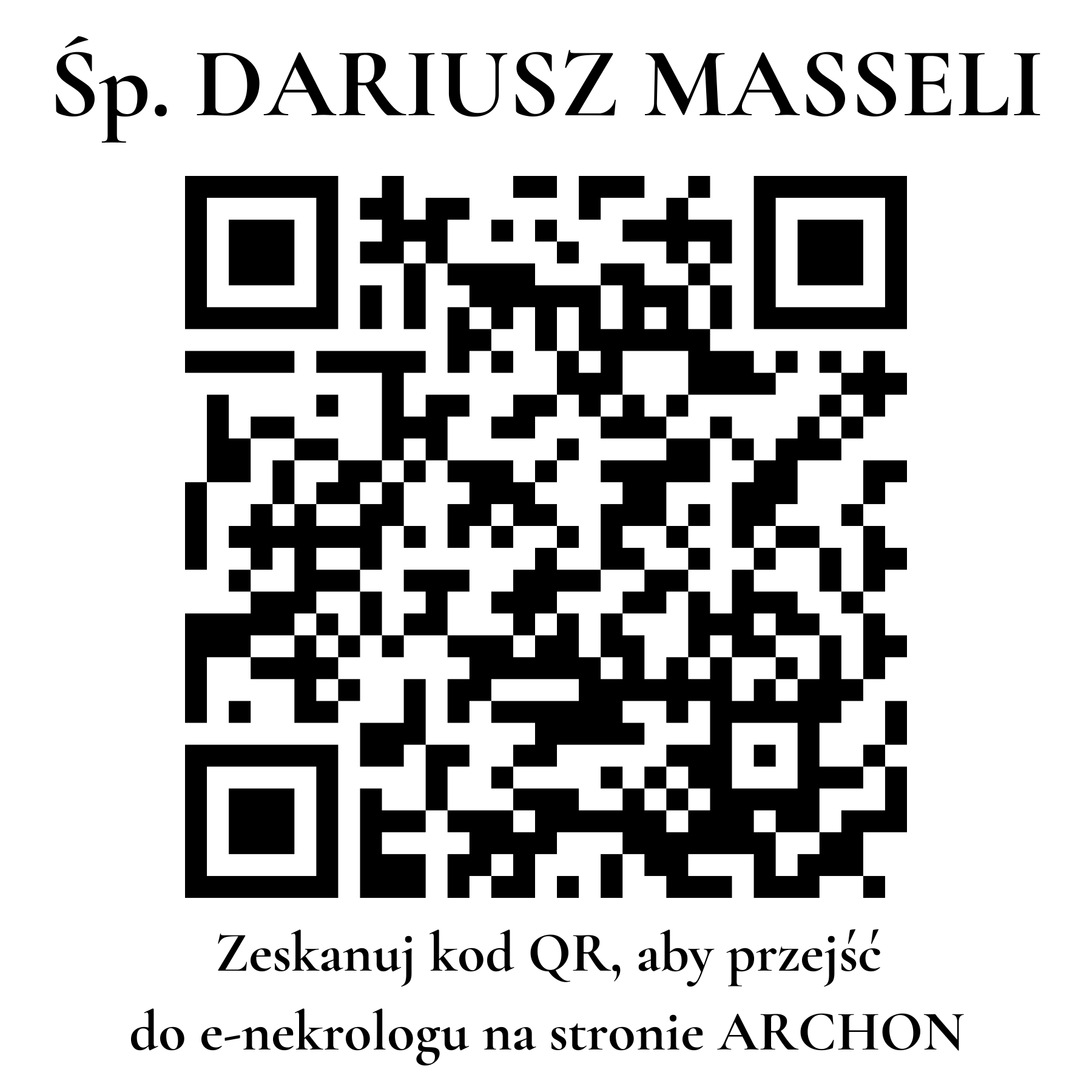Kod QR do nekrologu DARIUSZ MASSELI