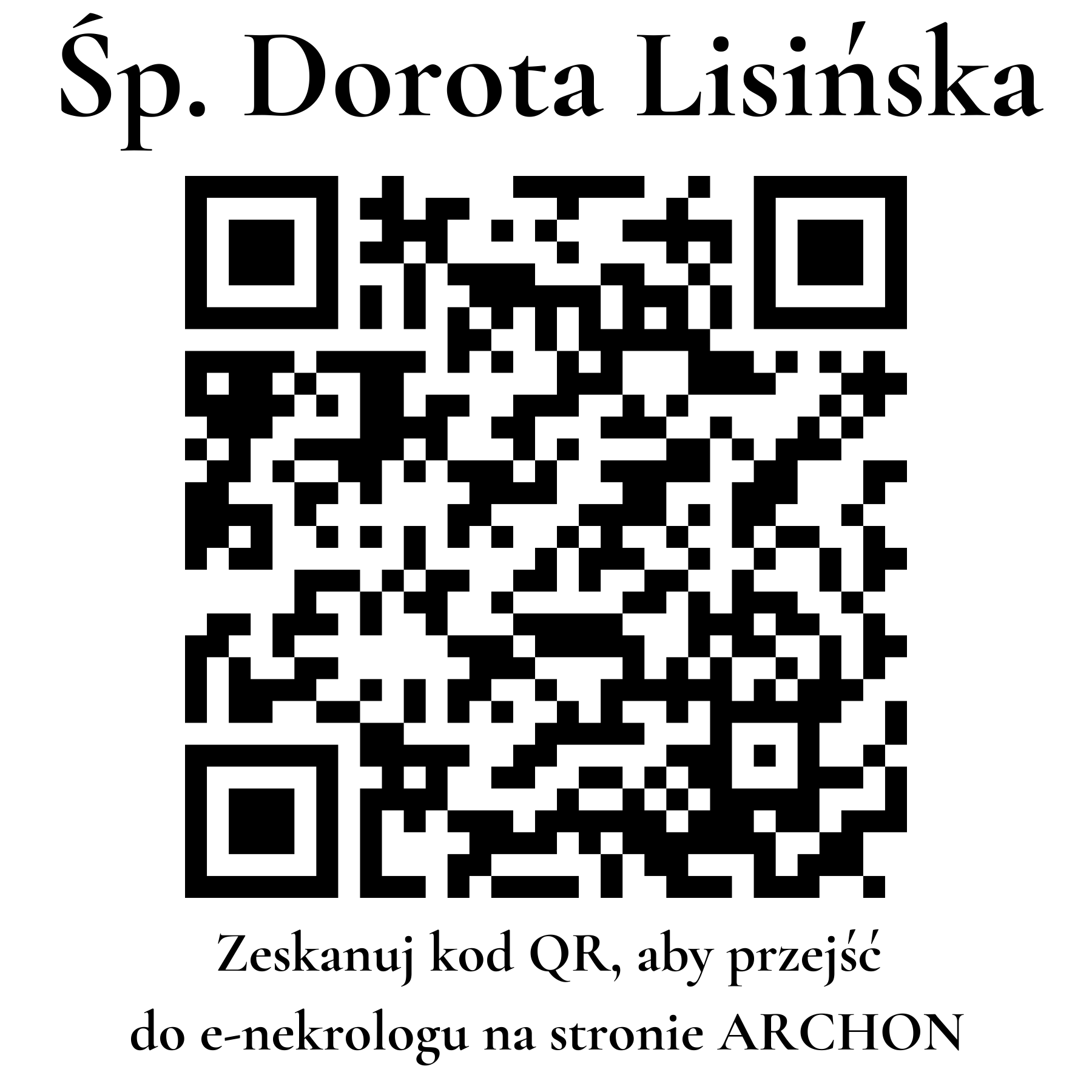 Kod QR do nekrologu Dorota Lisińska