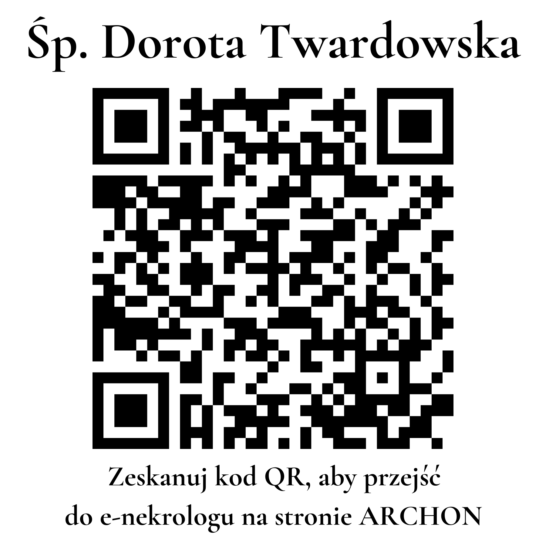 Kod QR do nekrologu Dorota Twardowska