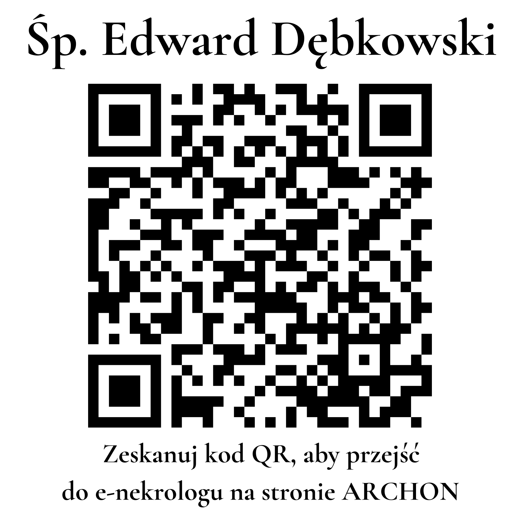 Kod QR do nekrologu Edward Dębkowski