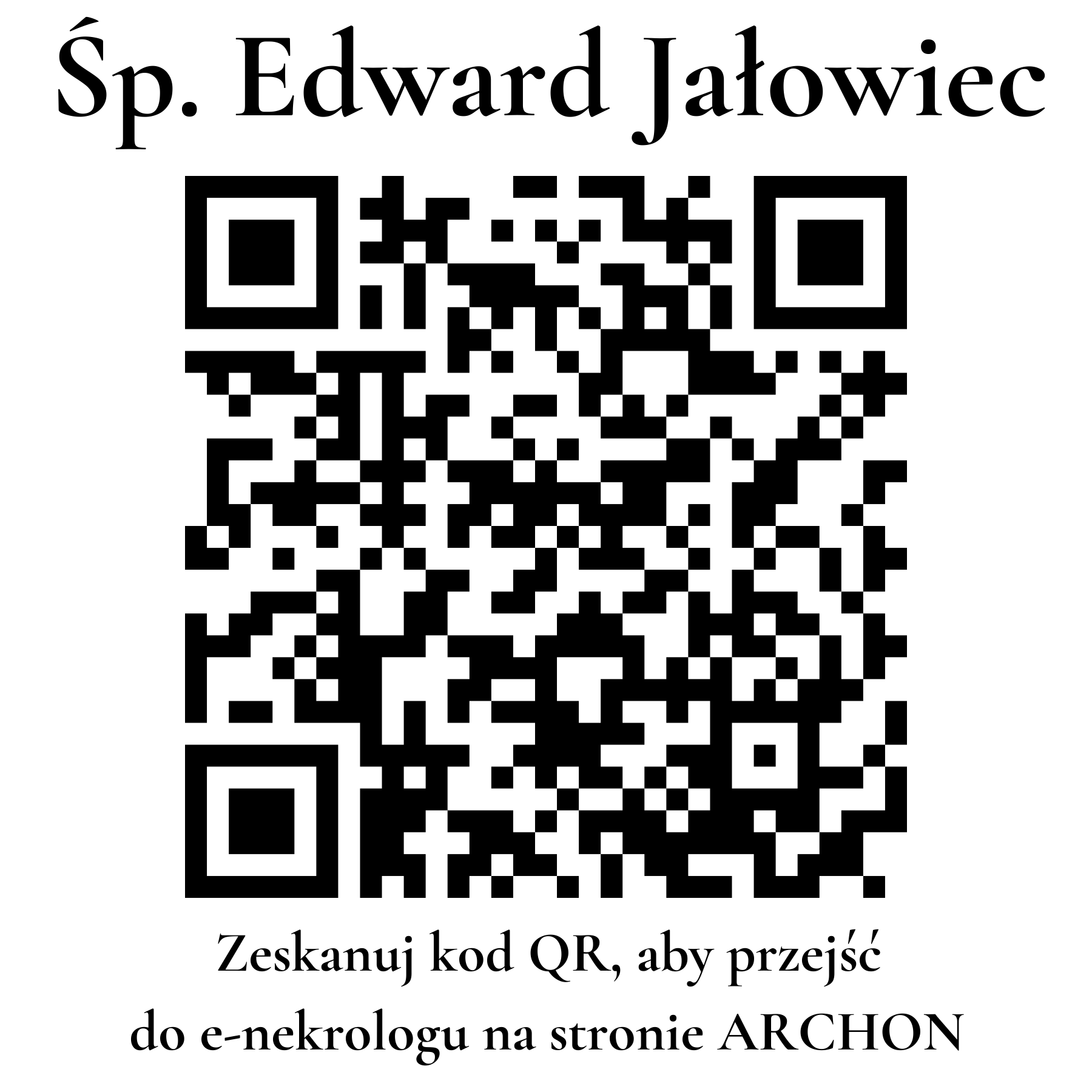 Kod QR do nekrologu Edward Jałowiec