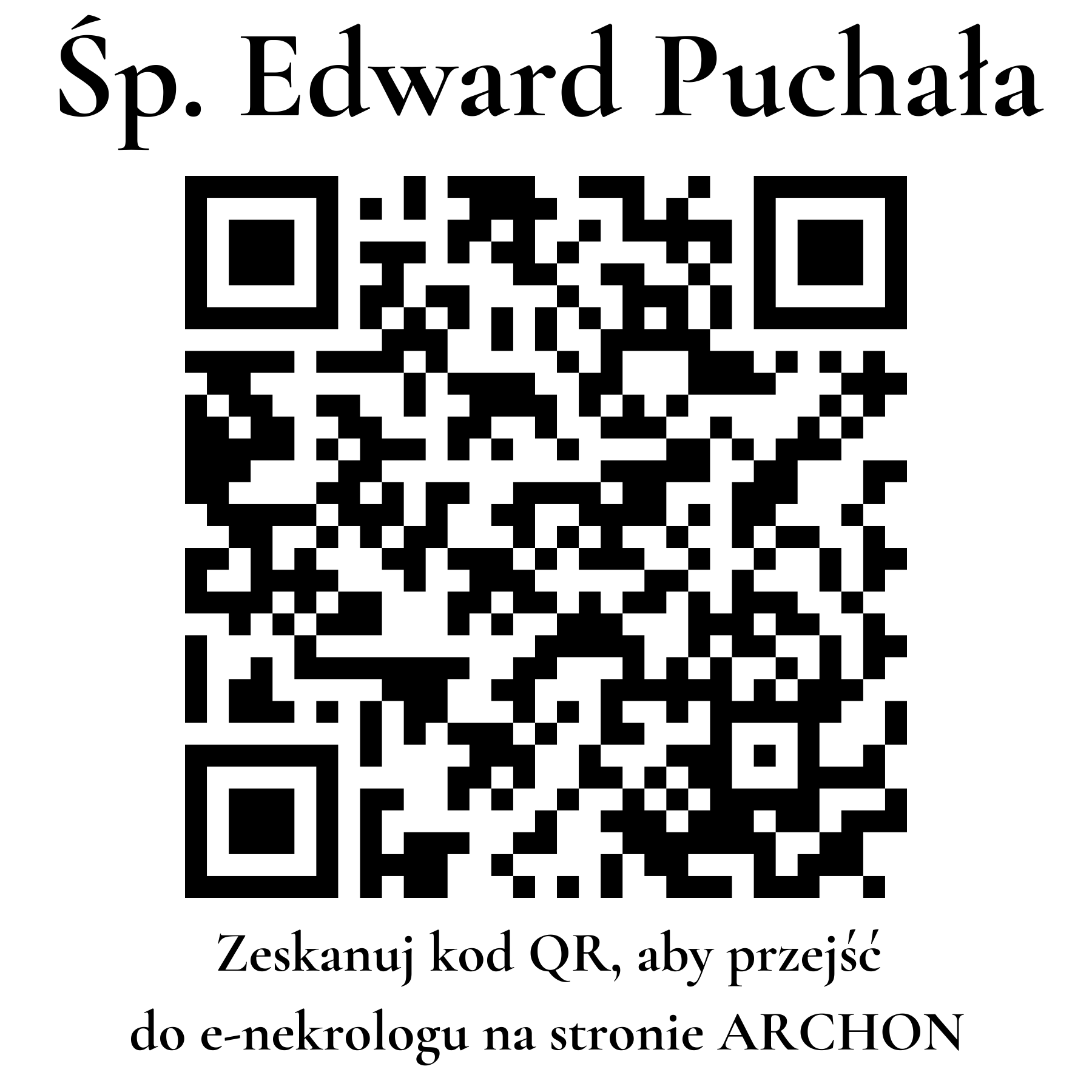Kod QR do nekrologu Edward Puchała Kod QR do nekrologu Edward Puchała