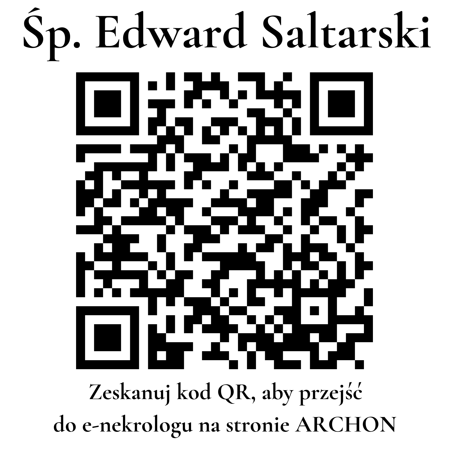 Kod QR do nekrologu Edward Saltarski