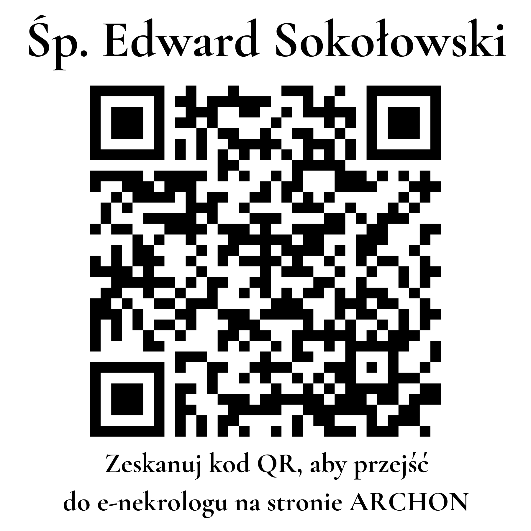 Kod QR do nekrologu Edward Sokołowski