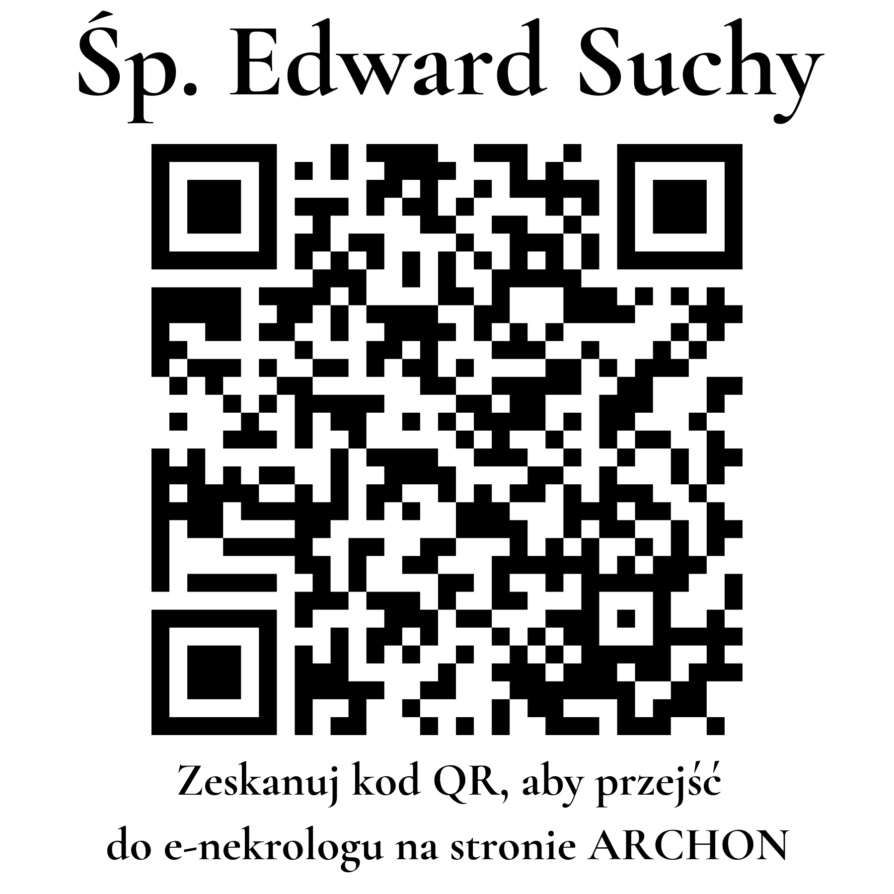 Kod QR do nekrologu Edward Suchy
