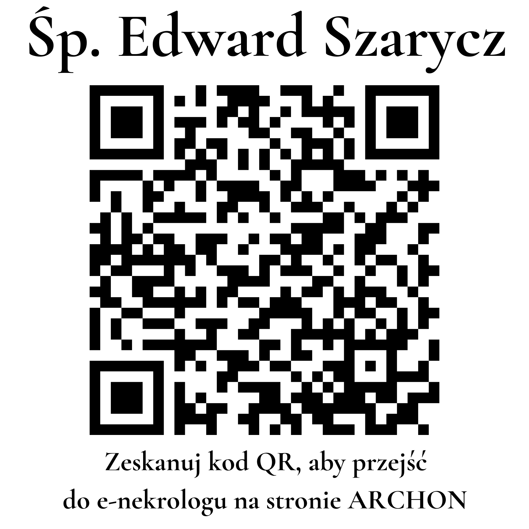 Kod QR do nekrologu Edward Szarycz