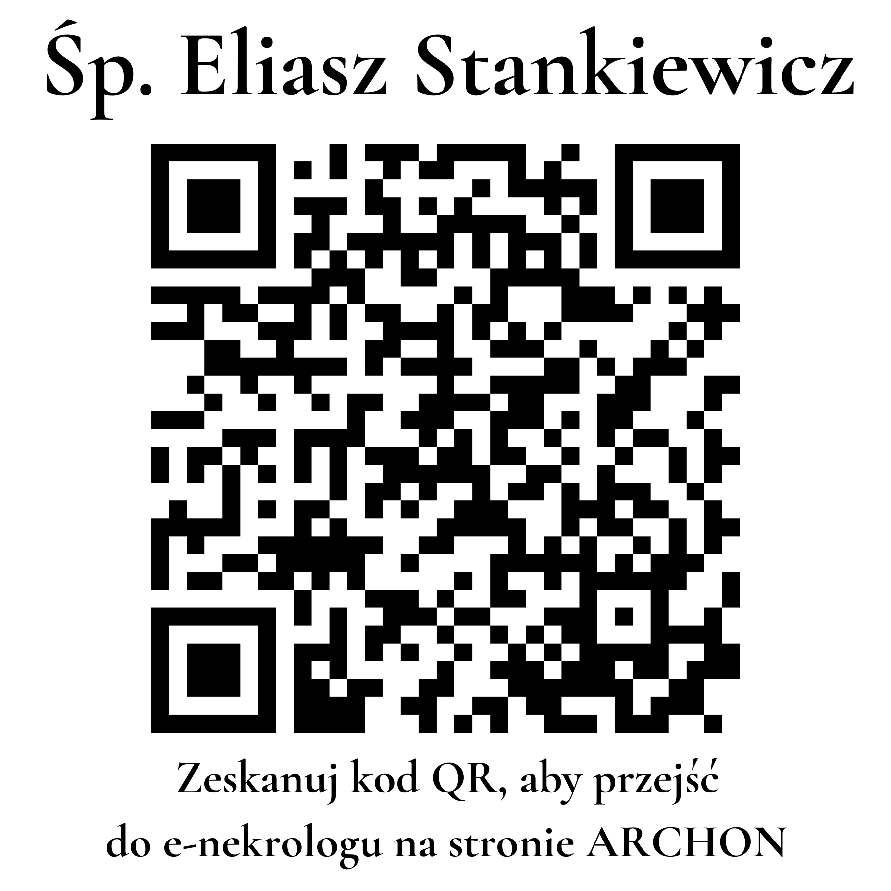 Kod QR do nekrologu Eliasz Stankiewicz
