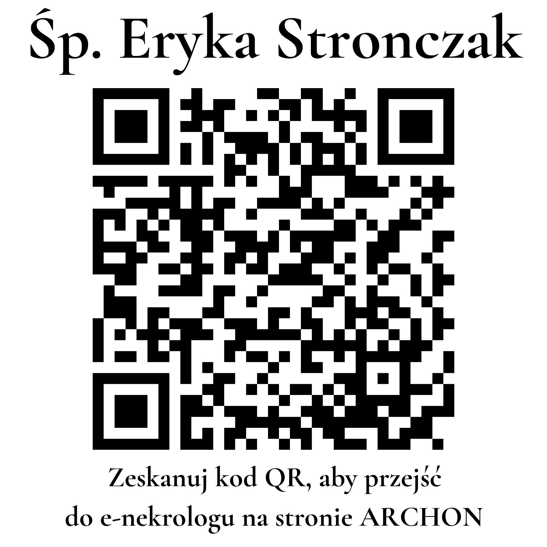 Kod QR do nekrologu Eryka Stronczak