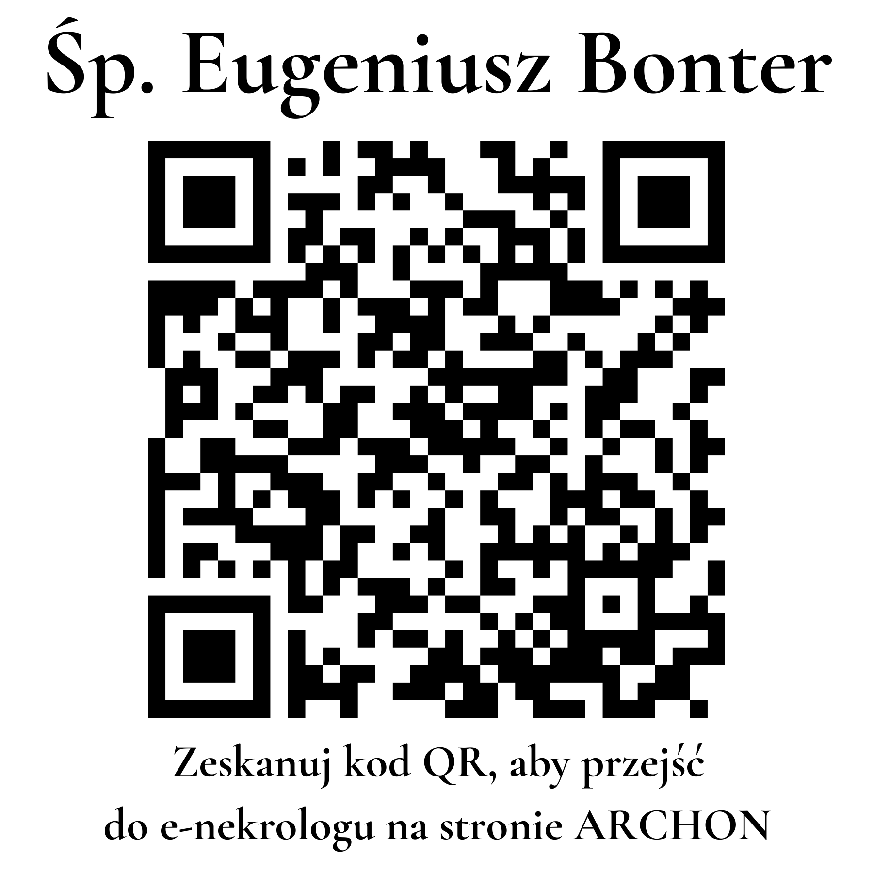 Kod QR do nekrologu Eugeniusz Bonter