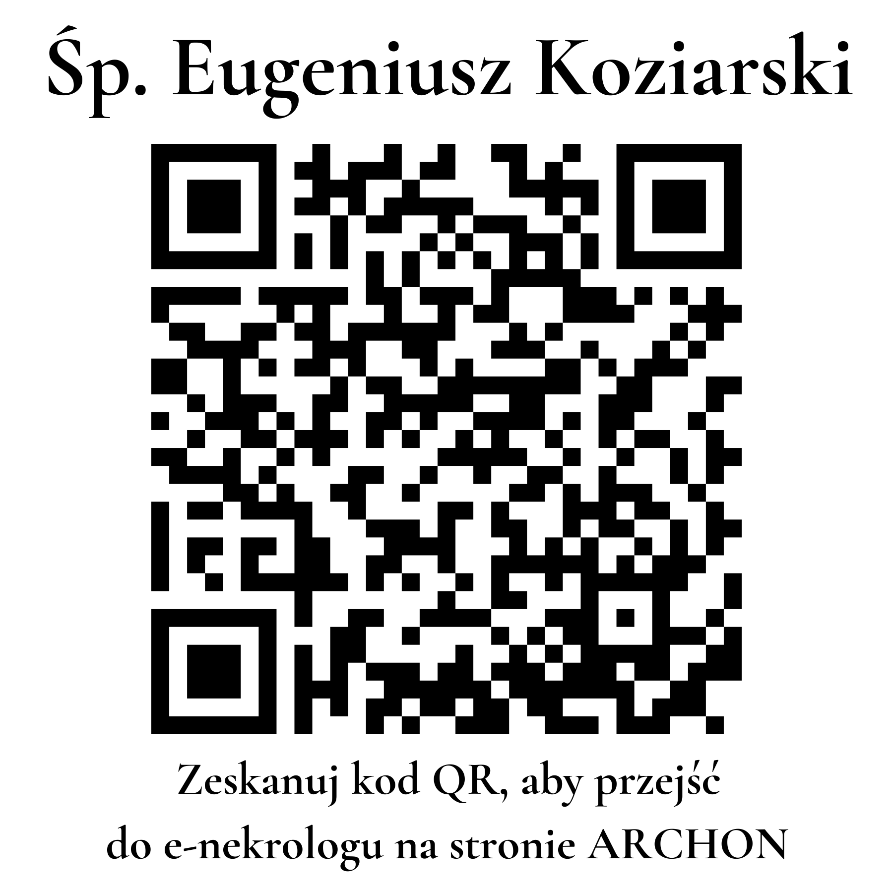 Kod QR do nekrologu Eugeniusz Koziarski