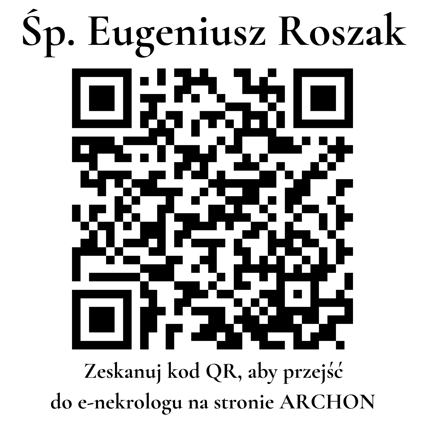 Kod QR do nekrologu Eugeniusz Roszak