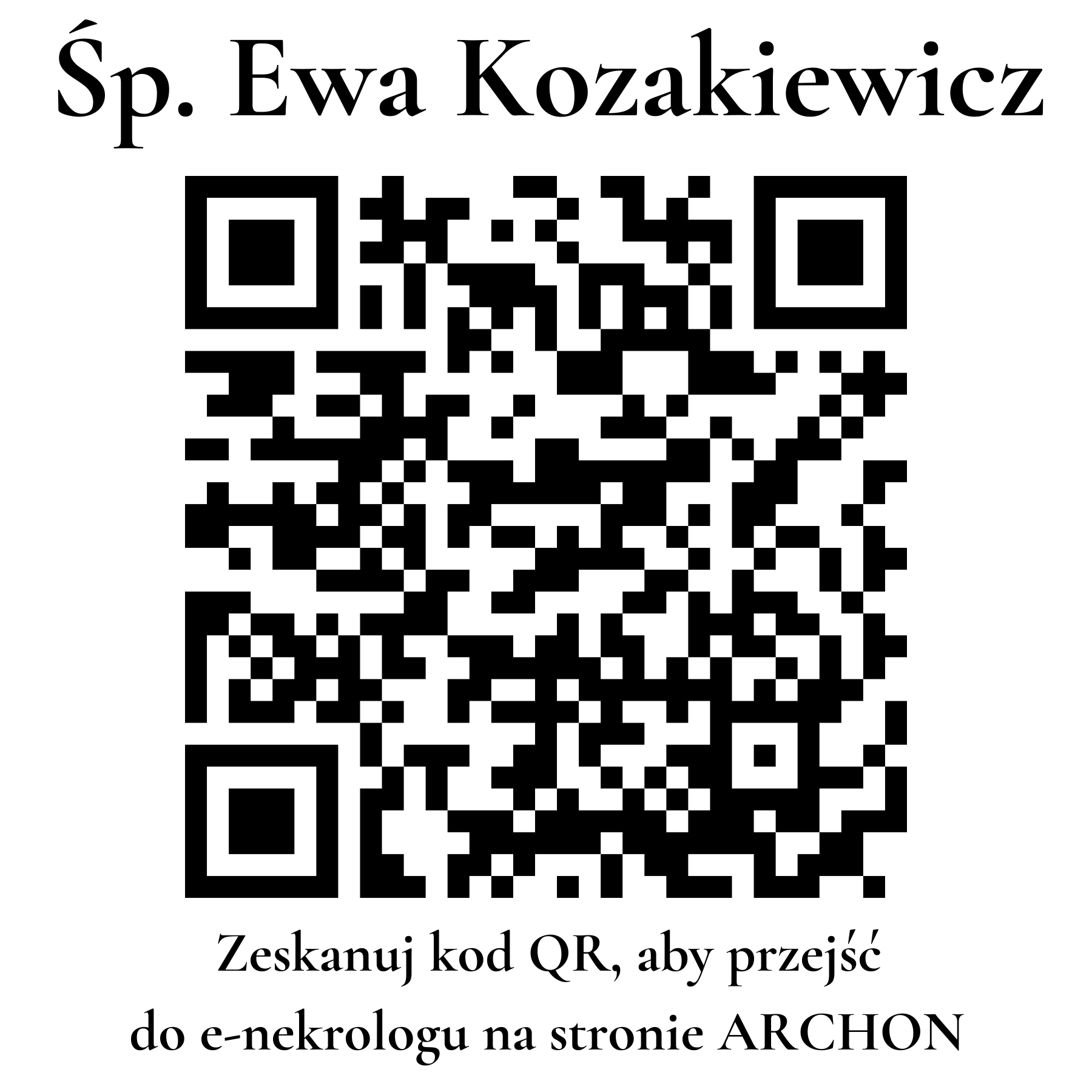 Kod QR do nekrologu Ewa Kozakiewicz