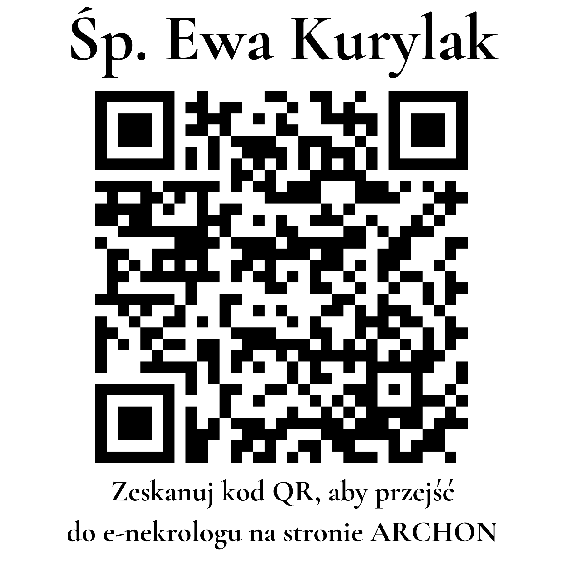 Kod QR do nekrologu Ewa Kurylak