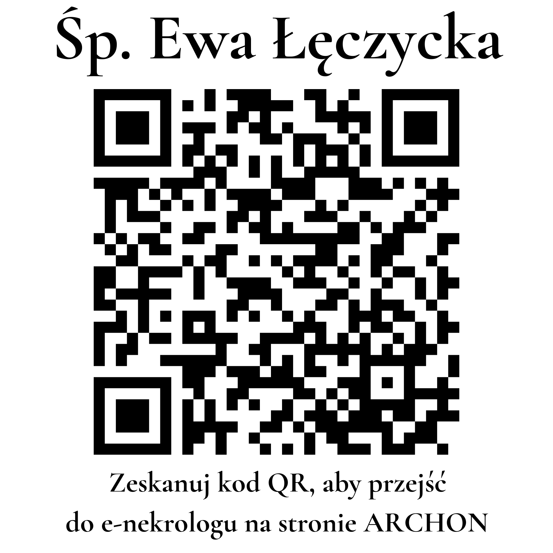 Kod QR do nekrologu Ewa Łęczycka