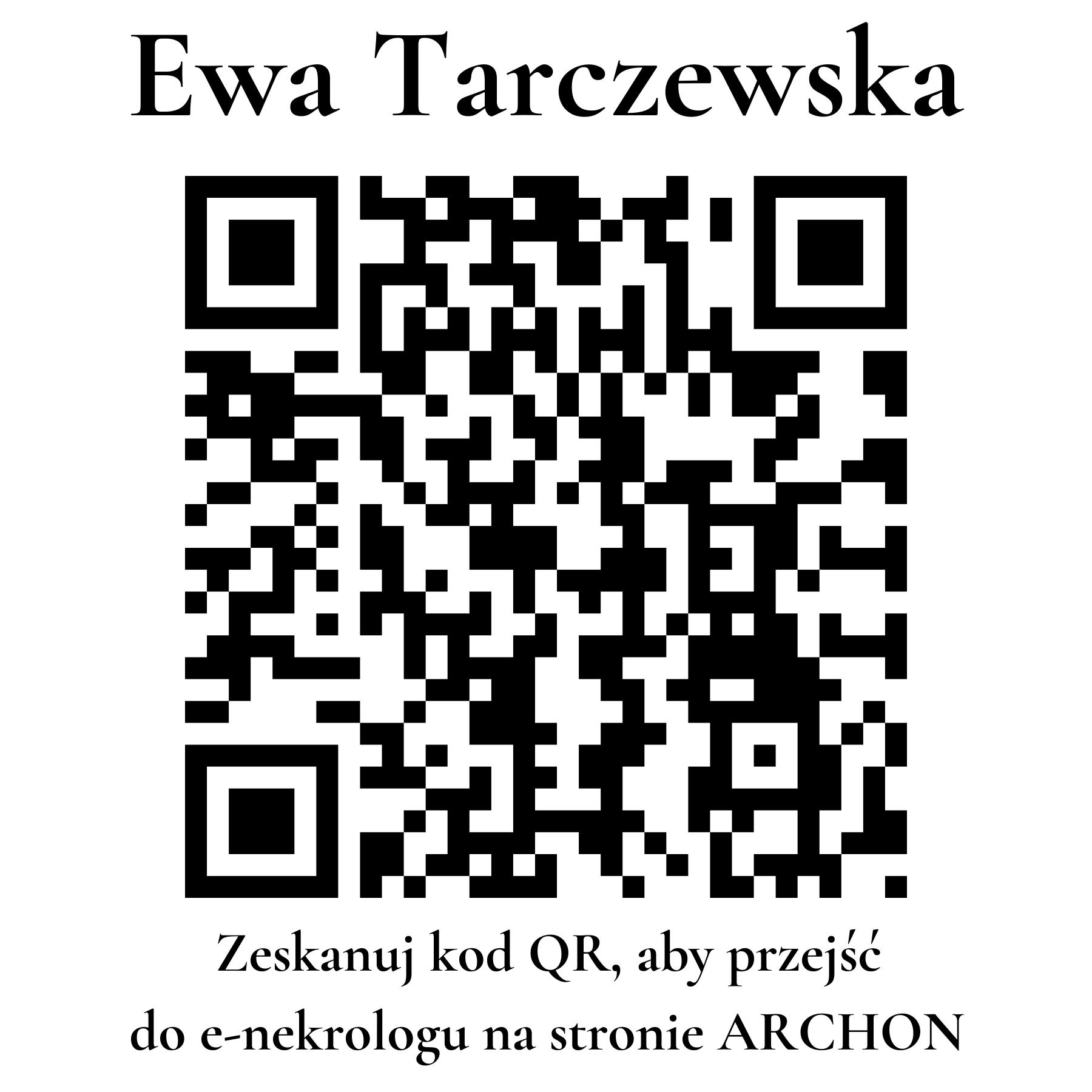 Kod QR do nekrologu Ewa Tarczewska