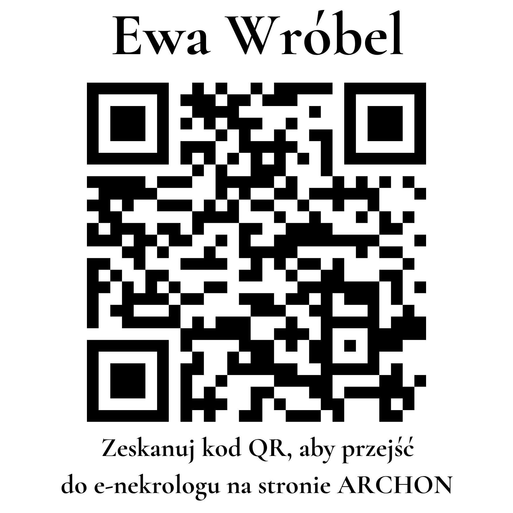 Kod QR do nekrologu Ewa Wróbel