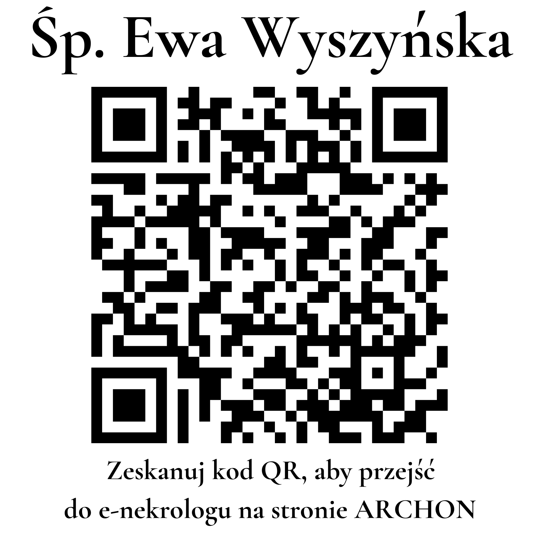 Kod QR do nekrologu Ewa Wyszyńska