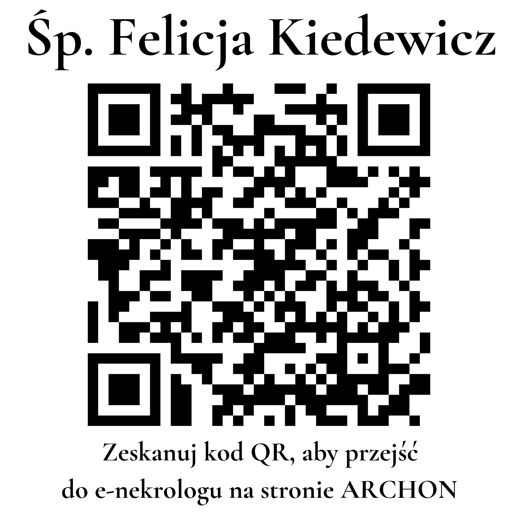 Kod QR do nekrologu Felicja Kiedewicz