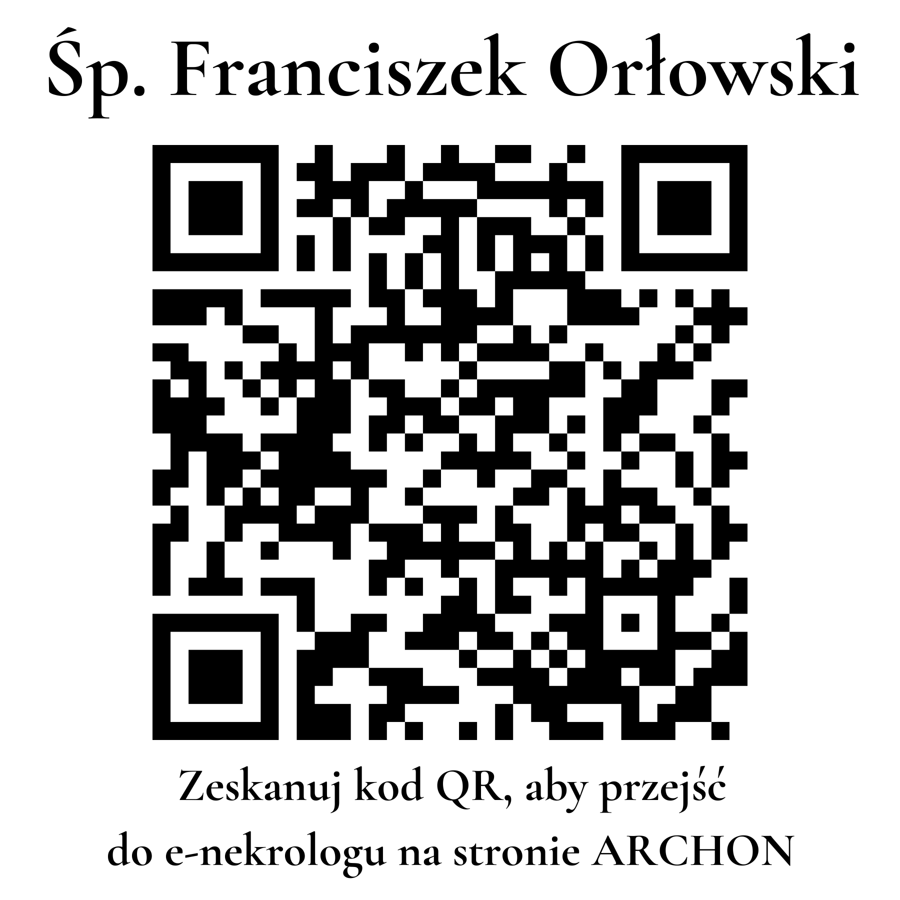 Kod QR do nekrologu Franciszek Orłowski