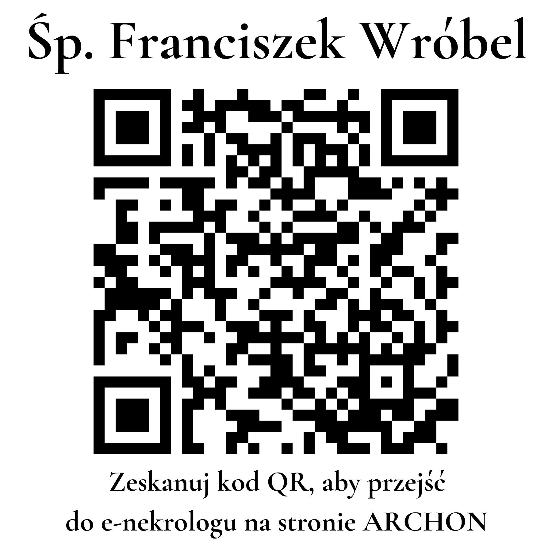 Kod QR do nekrologu Franciszek Wróbel