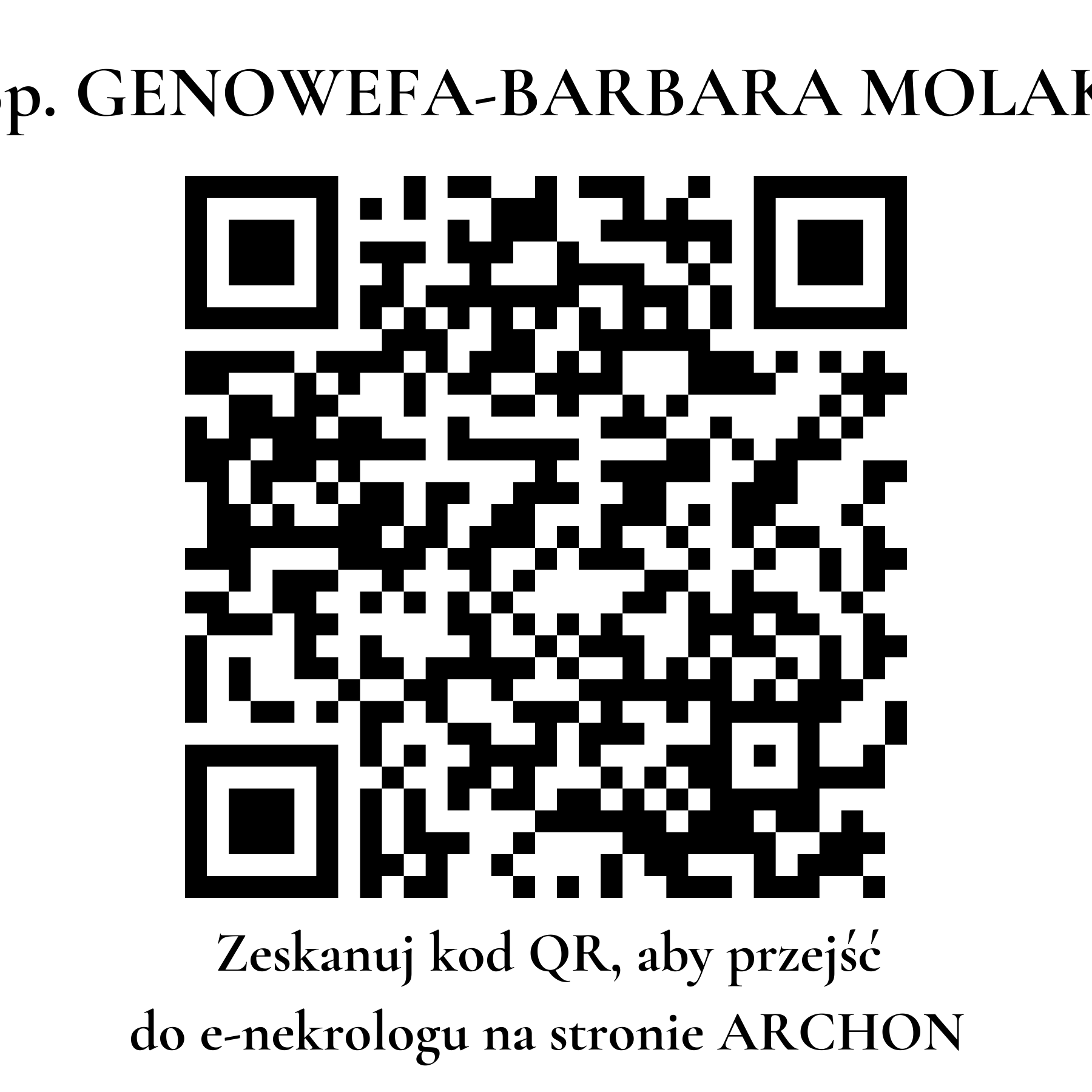 Kod QR do nekrologu GENOWEFA-BARBARA MOLAK