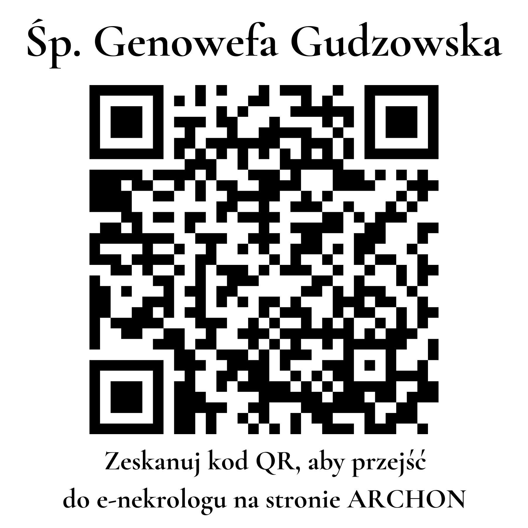 Kod QR do nekrologu Genowefa Gudzowska