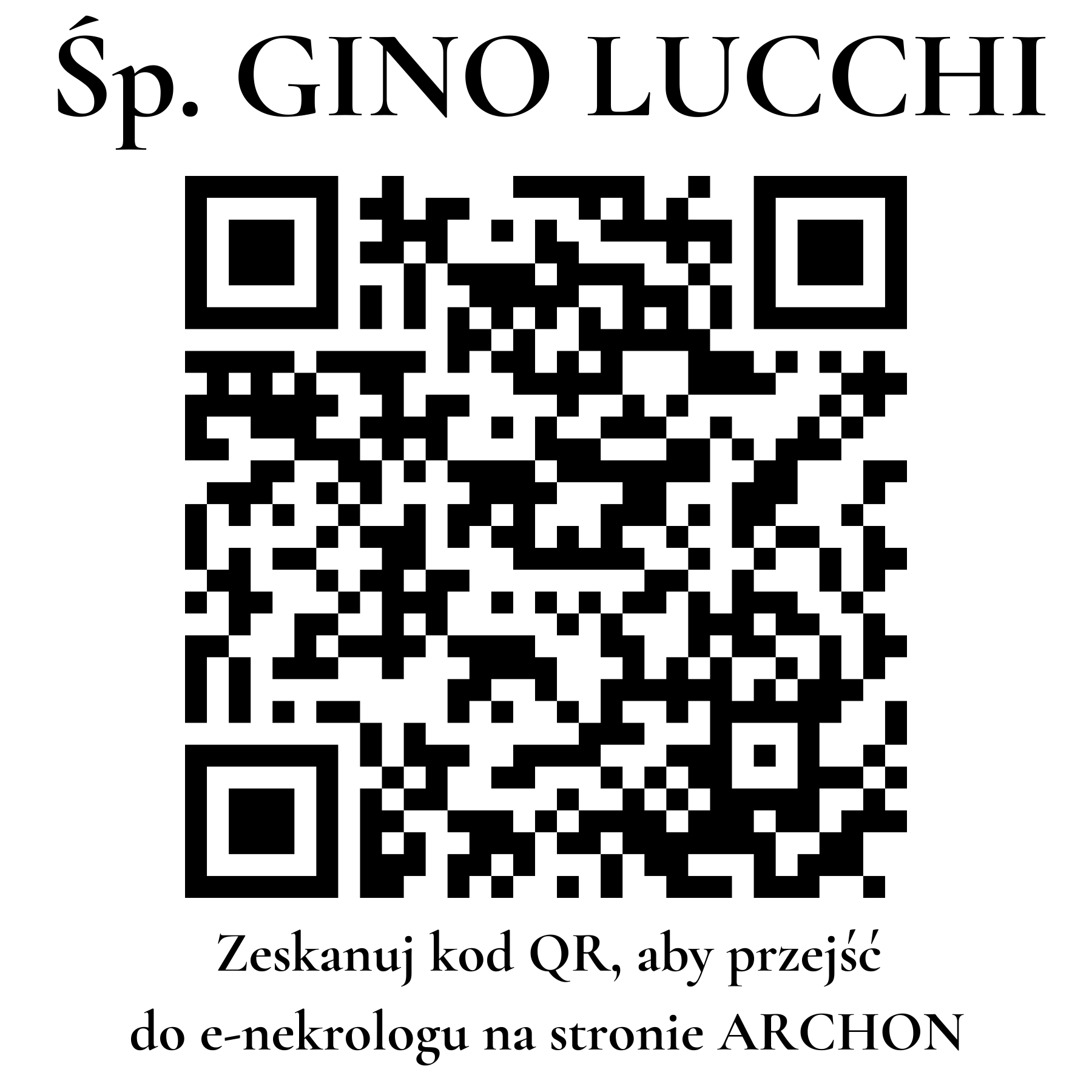 Kod QR do nekrologu GINO LUCCHI