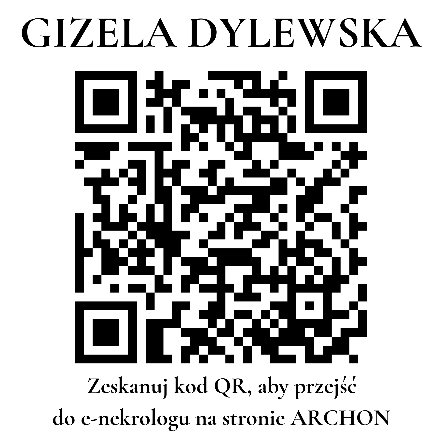 Kod QR do nekrologu GIZELA DYLEWSKA