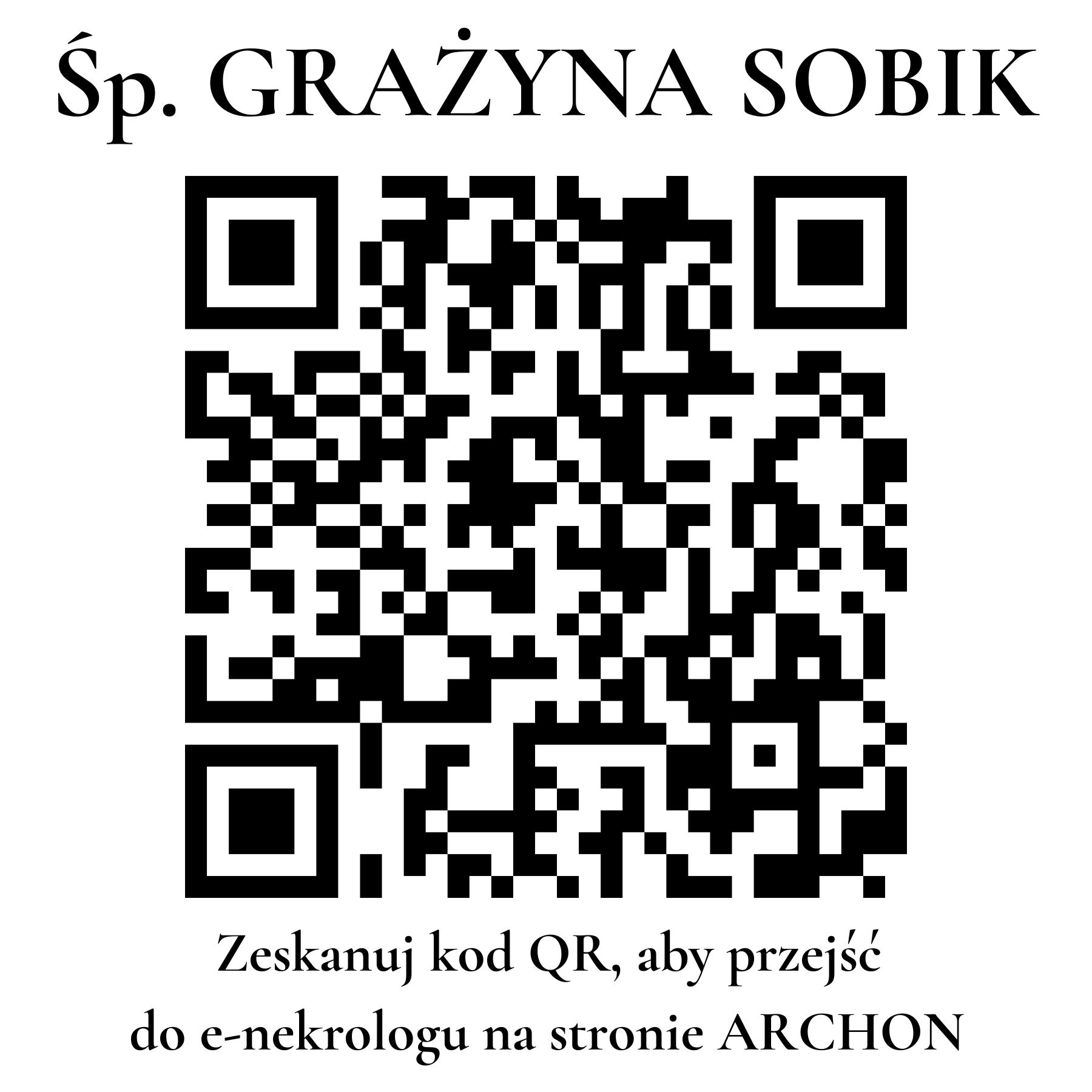 Kod QR do nekrologu GRAŻYNA SOBIK