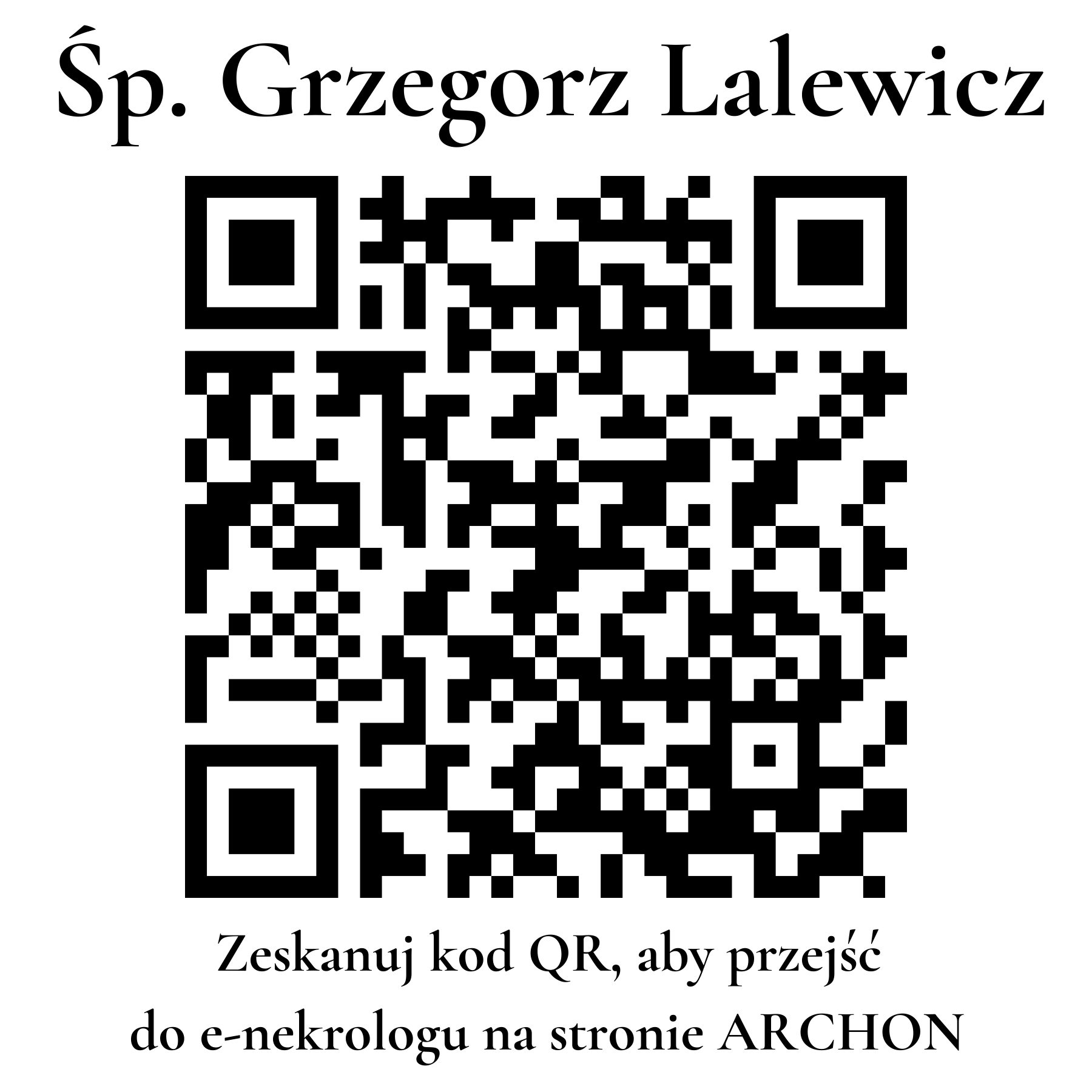Kod QR do nekrologu Grzegorz Lalewicz