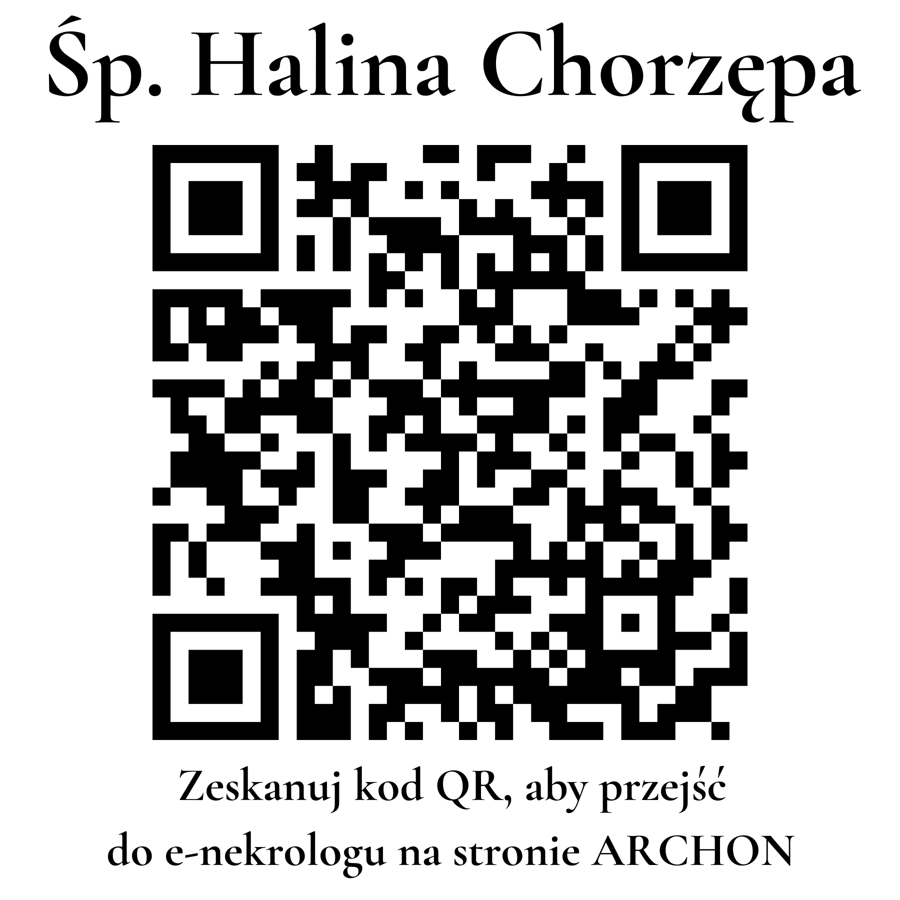 Kod QR do nekrologu Halina Chorzępa