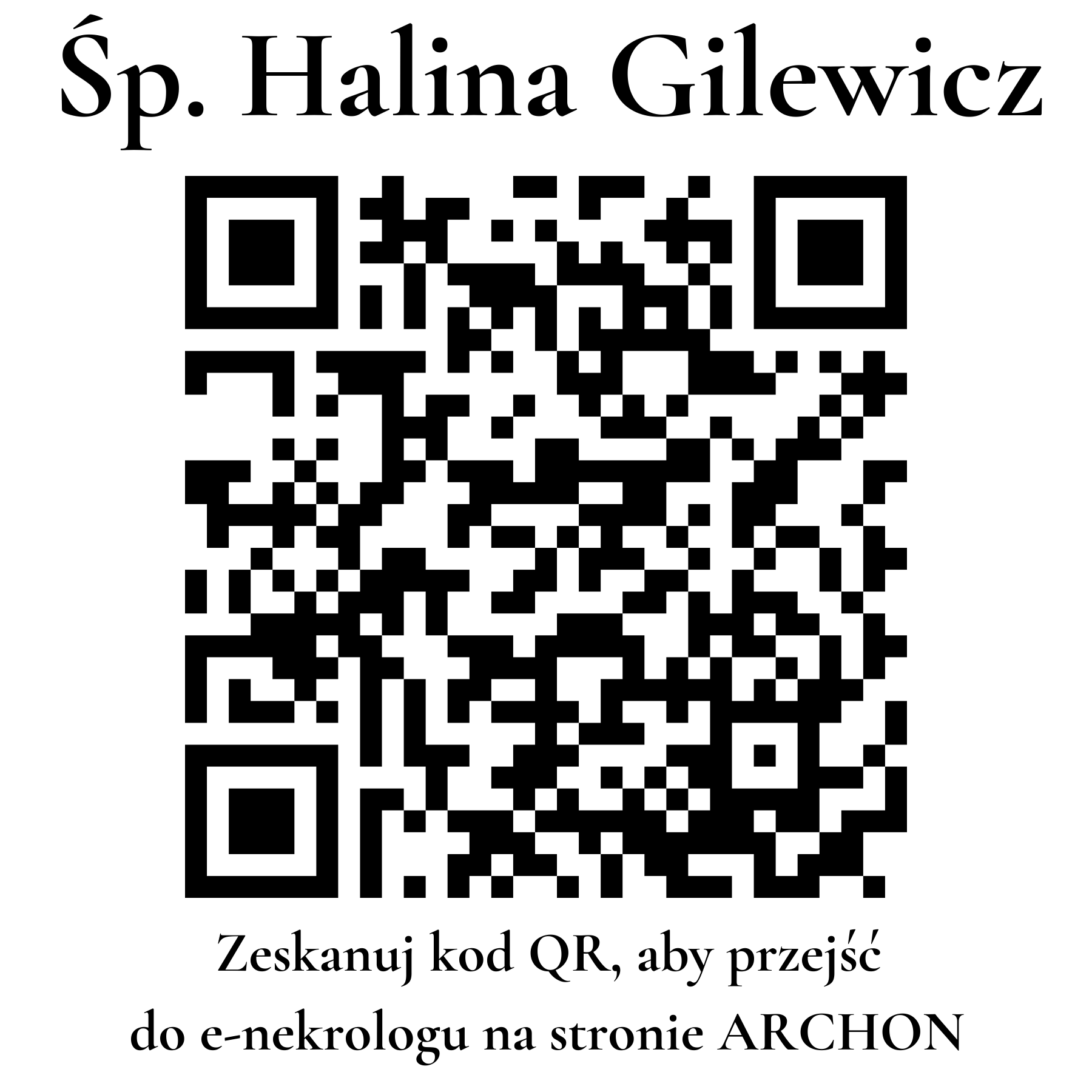 Kod QR do nekrologu Halina Gilewicz