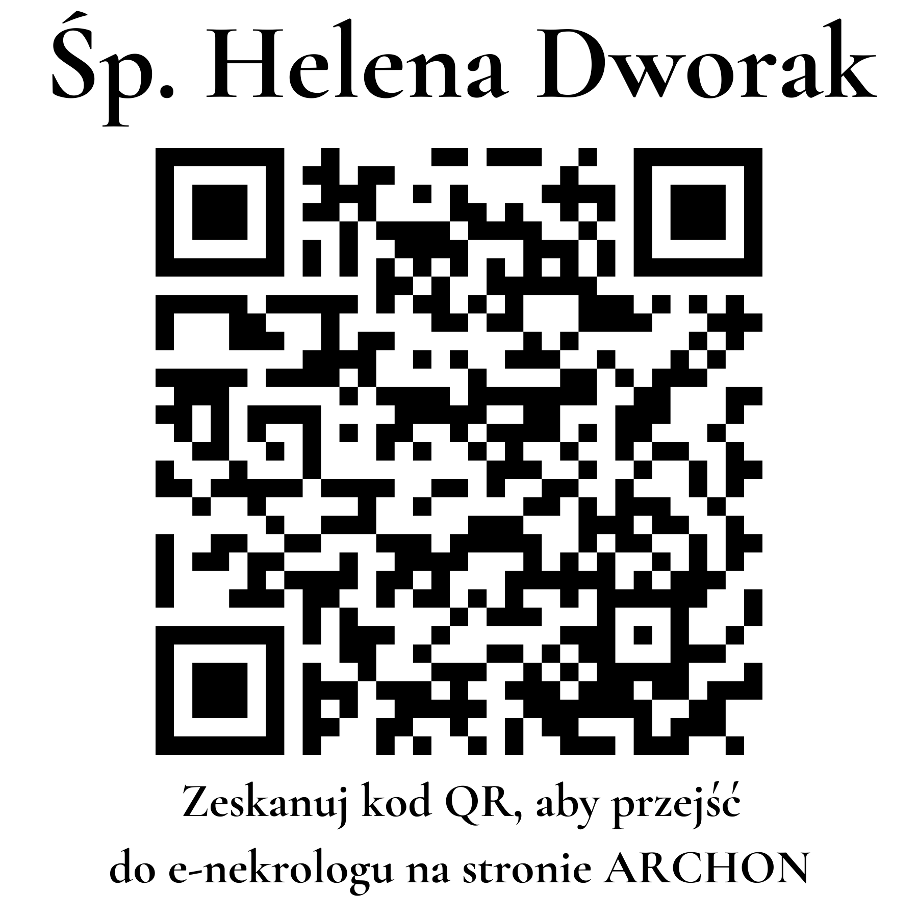 Kod QR do nekrologu Helena Dworak