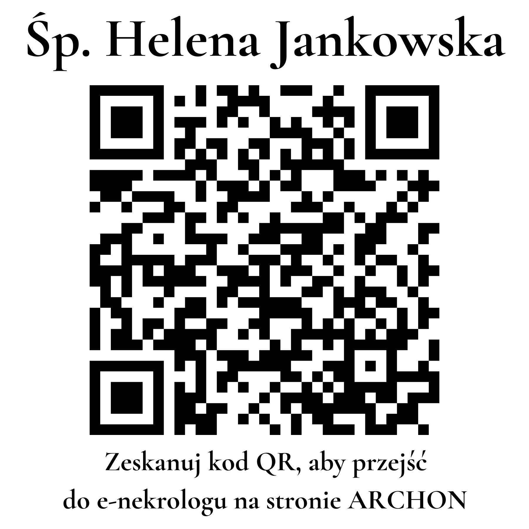 Kod QR do nekrologu Helena Jankowska