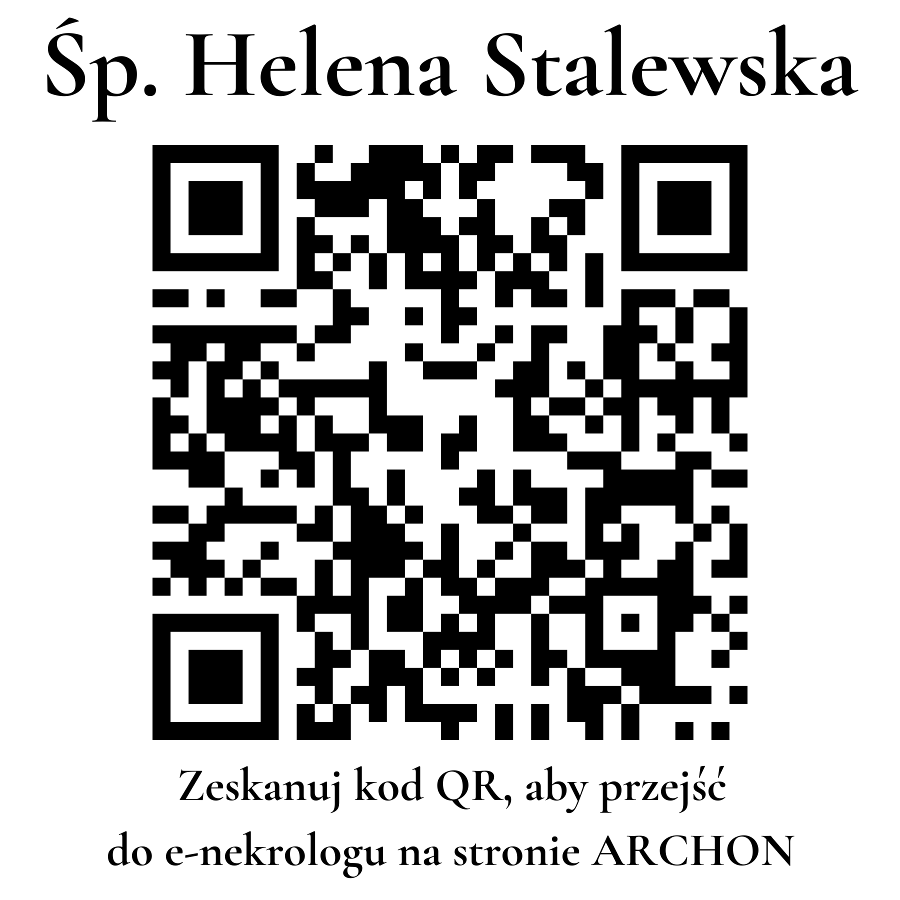 Kod QR do nekrologu Helena Stalewska