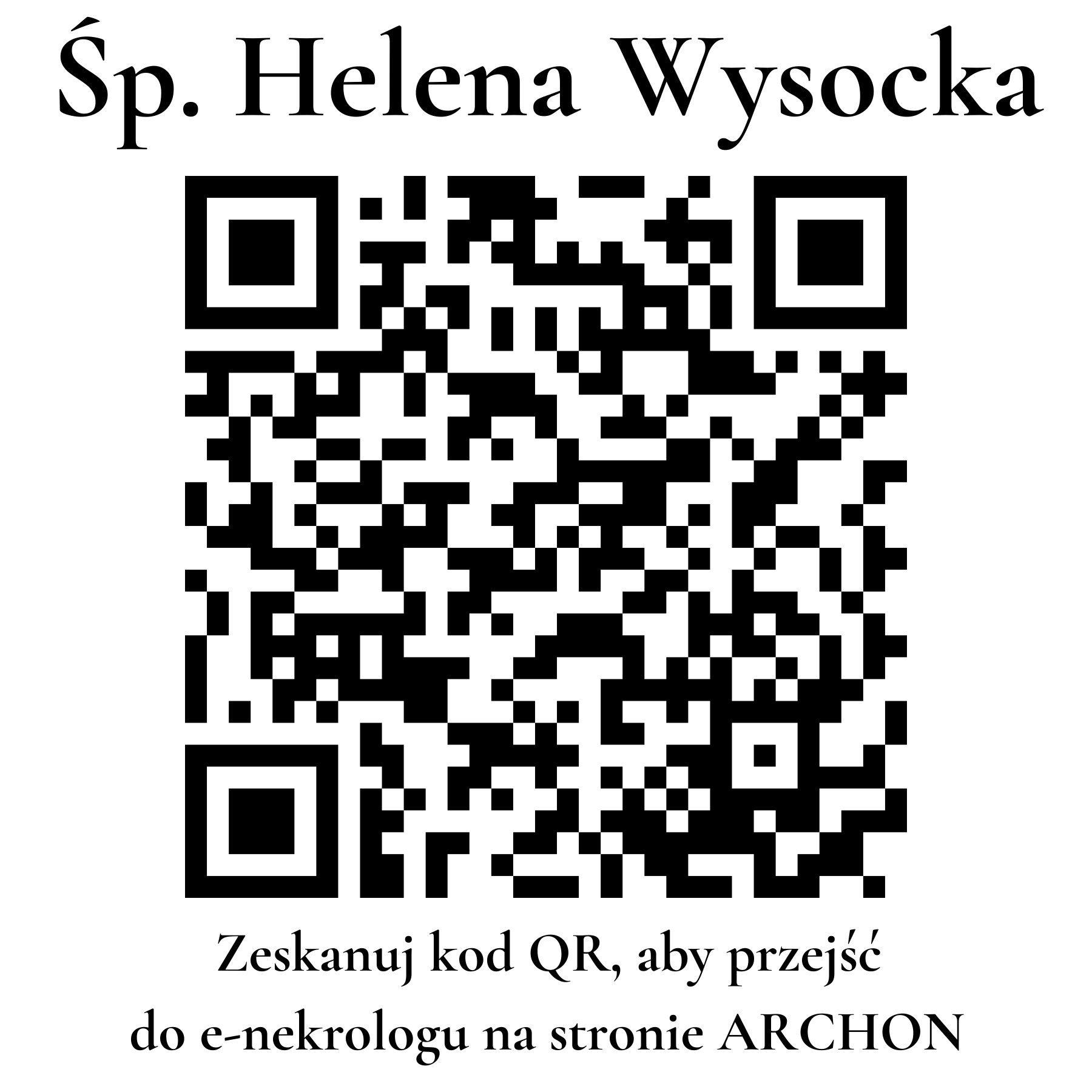 Kod QR do nekrologu Helena Wysocka