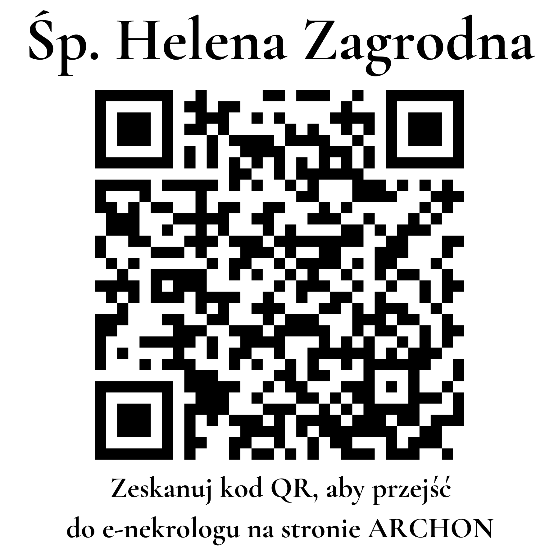 Kod QR do nekrologu Helena Zagrodna