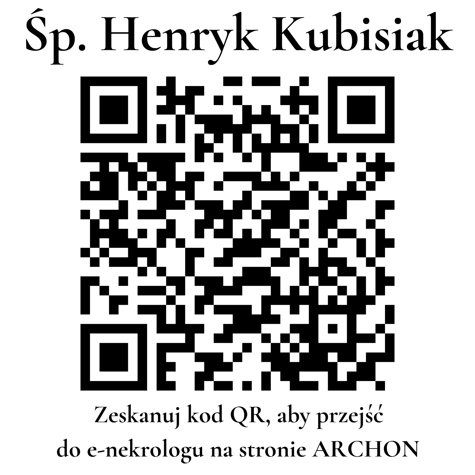 Kod QR do nekrologu Henryk Kubisiak