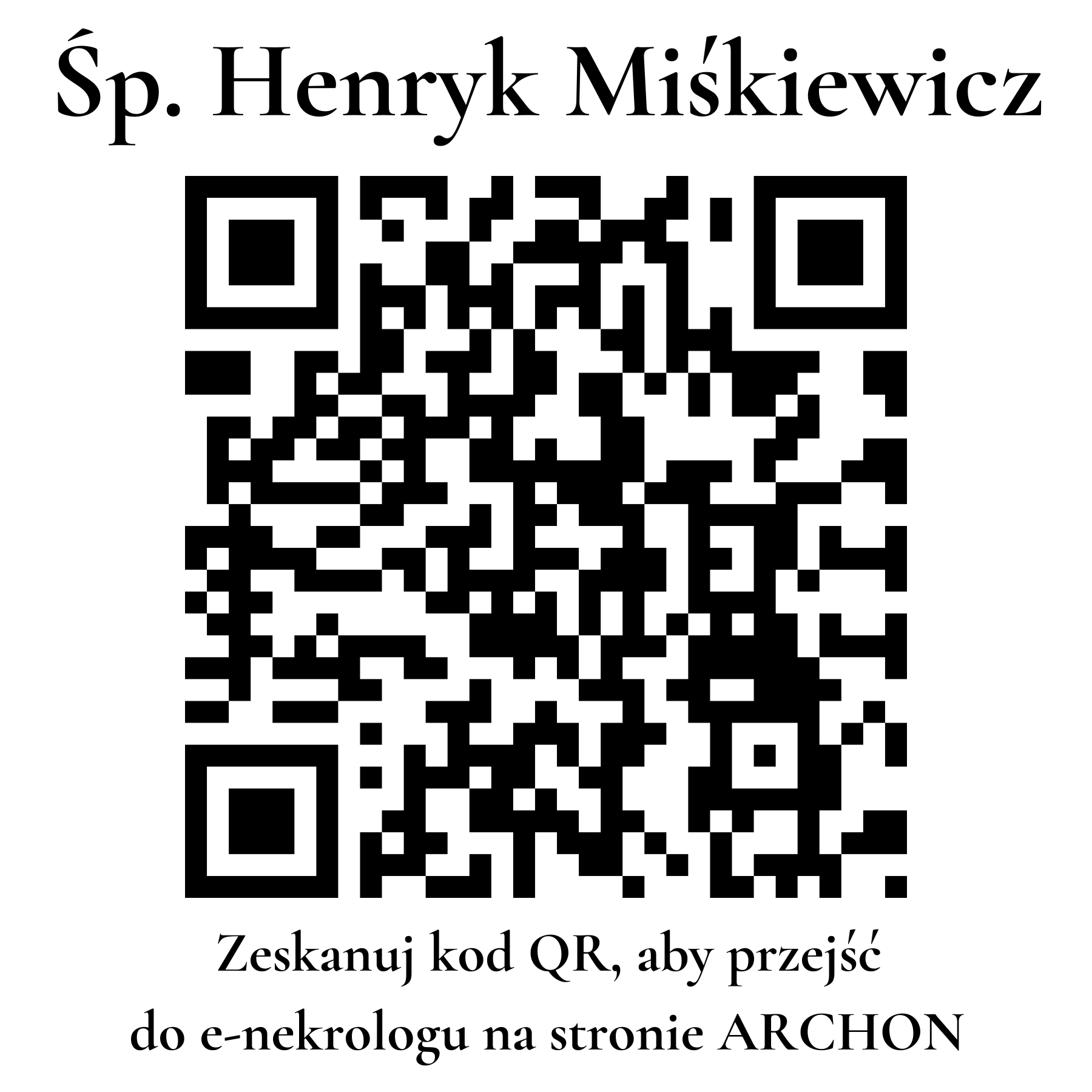 Kod QR do nekrologu Henryk Miśkiewicz