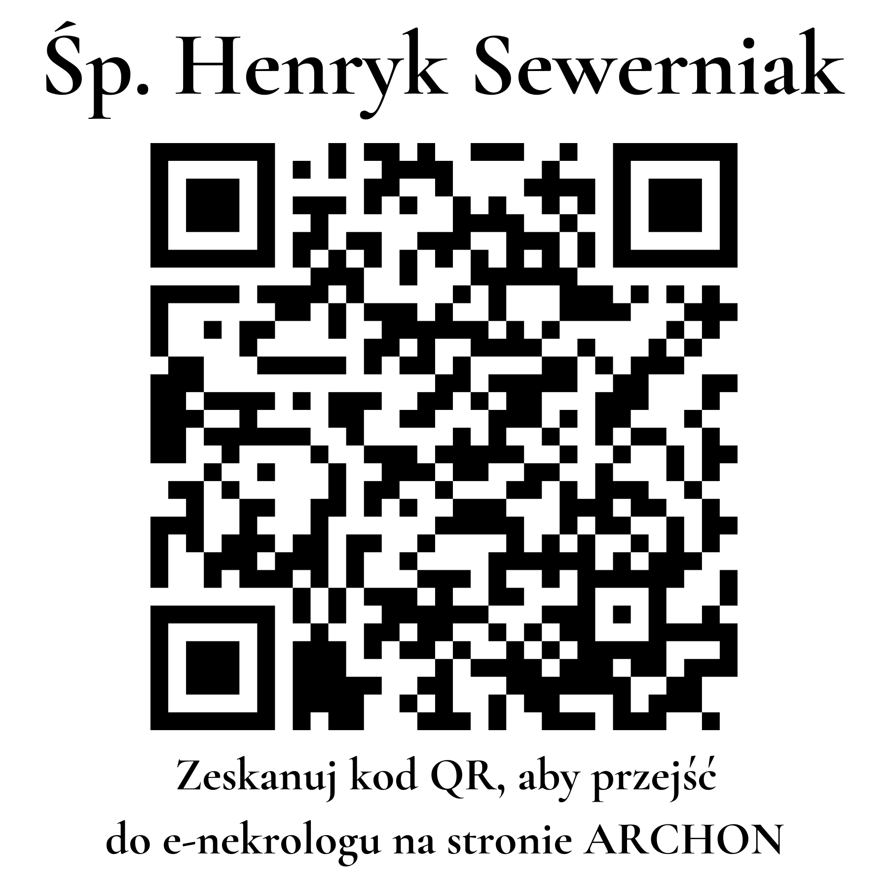 Kod QR do nekrologu Henryk Sewerniak