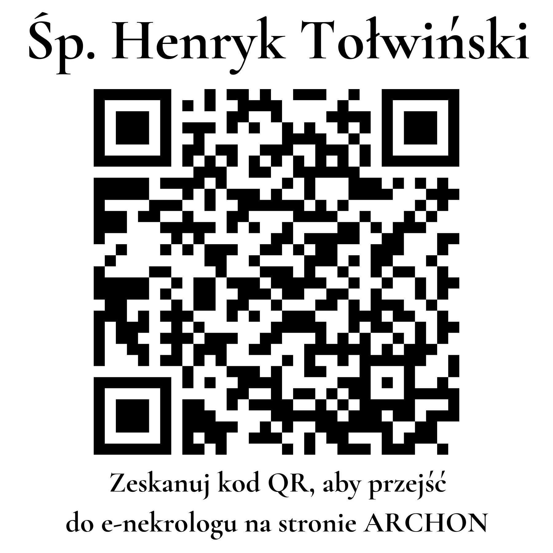 Kod QR do nekrologu Henryk Tołwiński