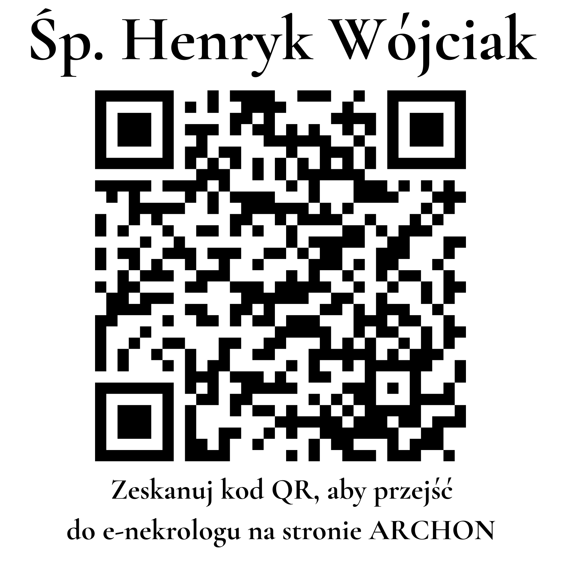 Kod QR do nekrologu Henryk Wójciak